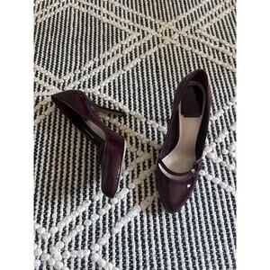 Christian Dior Wine Patent Leather Mary Jane Heels sz 37